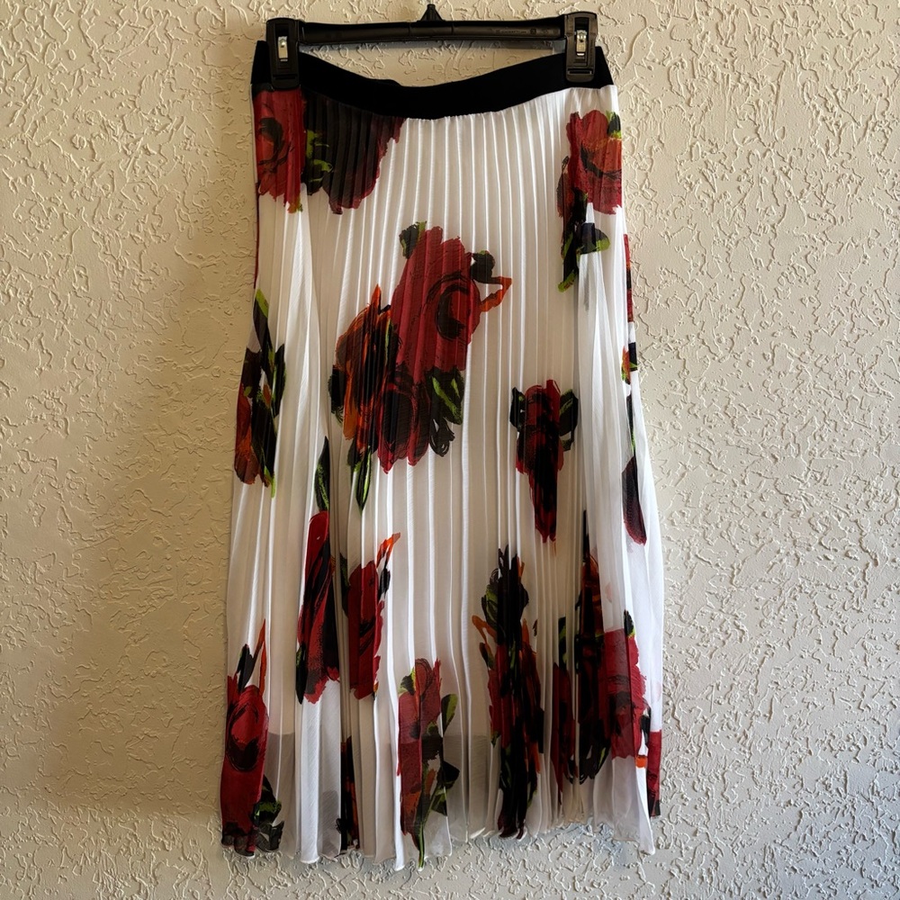 Lapis Pleated Skirt Womens Size Small Pull On Floral Skirt